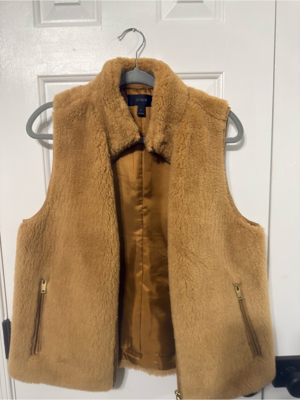 J. Crew Women’s Teddy Vest in Camel Tan